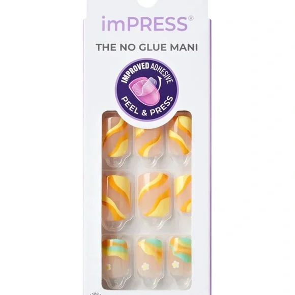 💛🧡HP🧡💛 imPRESS Design Ice Cream Snow Vanilla NIB Set of 30 Press On Nails - Picture 7 of 7